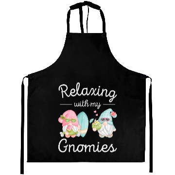 Discover Relaxing Gnomes Surfing Vacation Gnome Lover Aprons