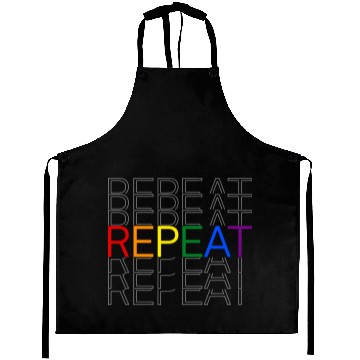 Discover LGBT pride rainbow heart repeat Aprons