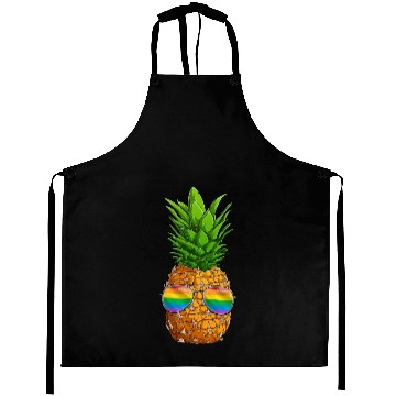 Discover Funny Pineapple LGBT Rainbow Gay Pride Aprons