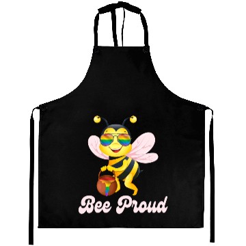 Discover Proud Bee LGBTQ Pride Rainbow Flag Honey Aprons