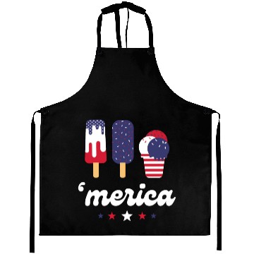 Discover Ice Cream Patriotic Popsicles US Flag Merica Aprons