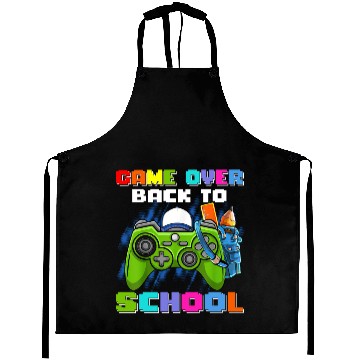 Discover Game Over Back To School Aprons