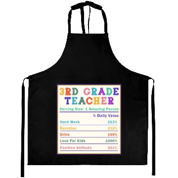 Discover 3rd Grade Teacher Nutrition Facts Aprons