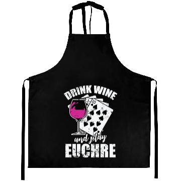 Discover Drink Wine and play Euchre Card Game Aprons