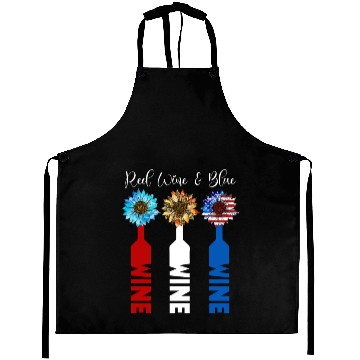 Discover Red Wine Blue 4th Of July Aprons