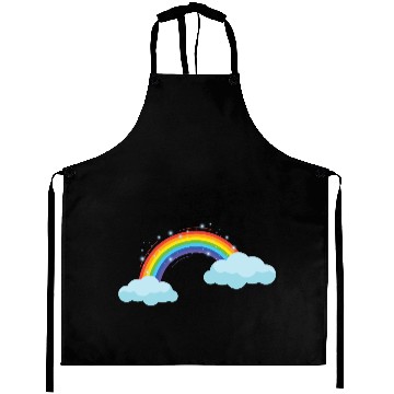 Discover Colorful Rainbow With Clouds Aprons
