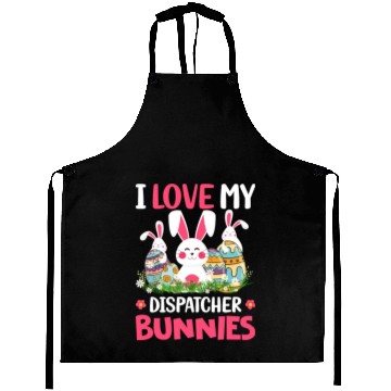 Discover I Love My Dispatcher Bunnies Easter Day Funny Aprons
