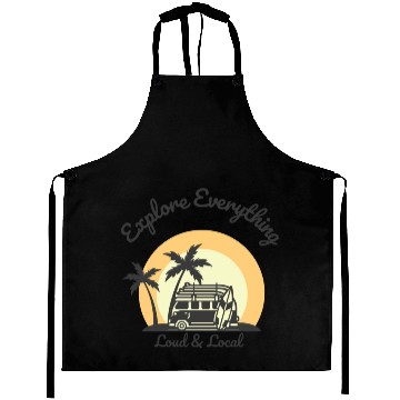 Discover Loud & Local Retro Camping Design Aprons