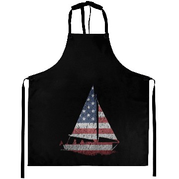 Discover Distressed Stars Stripes Sailboat Sailing Adventur Aprons