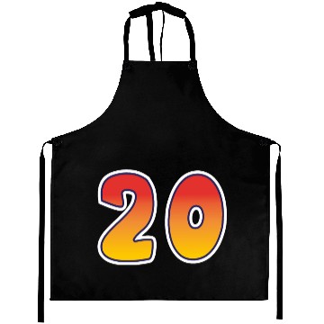Discover Number 20 Red - Orange Design Aprons