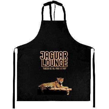 Discover JAGUAR LOUNGE "Drinks On Us, Food On You" FUNNY Aprons