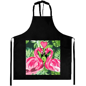Discover Pink Flamingo Love Aprons