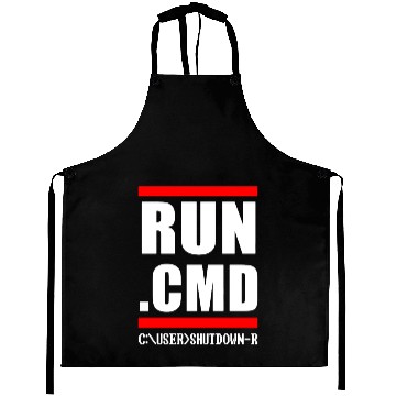 Discover RUN CMD Computer Programmer IT Funny Nerd Geek Aprons