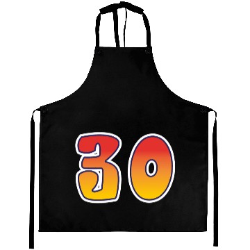 Discover Number 30 Red - Orange Design Aprons