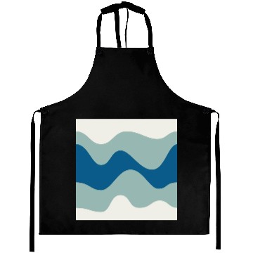 Discover Ocean Waves Pattern - Blue and White Aprons