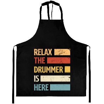 Discover Relax The Drummer Is Here Drums Drum Drummer Gift Aprons