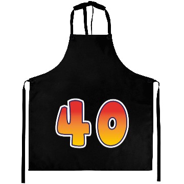Discover Number 40 Red - Orange Design Aprons