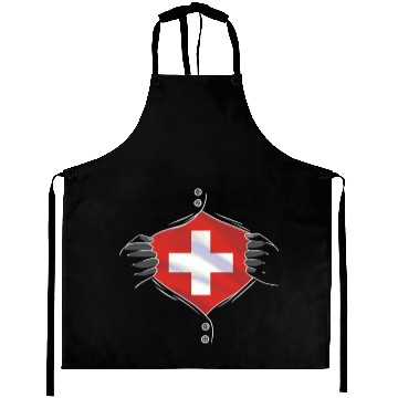 Discover Switzerland flag proud Aprons