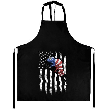 Discover US Flag Patriotic American Chameleon in Stars Aprons