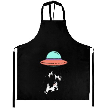 Discover UFO Cow Alien art lover Aprons