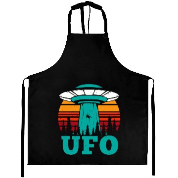 Discover Flying Object Plan UFO Funny Alien Aprons