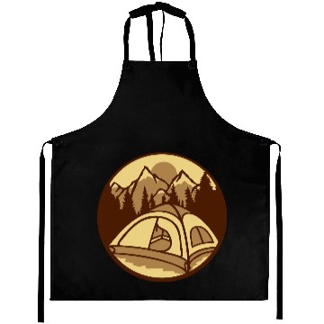 Discover mountains forest camper outdoors Aprons