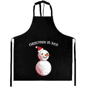 Discover Christmas in July Funny Golf Aprons