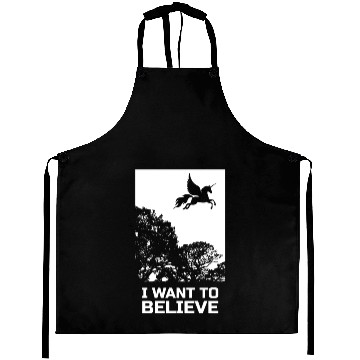 Discover Unicorn I Want To Believe UAP Outfit Alien Ufo Aprons