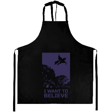 Discover Unicorn "I Want To Believe" UAP Outfit Alien Ufo Aprons