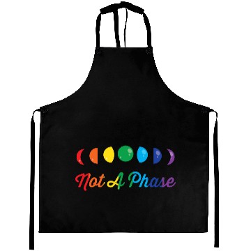 Discover LGBT Not A Phase Funny Rainbow Moon Phase Gift Aprons