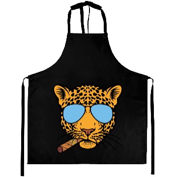 Discover Jaguar with aviator sunglasses and Cuban cigar Aprons