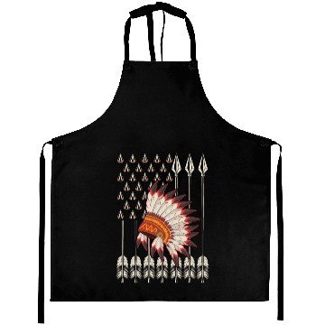 Discover Native American Chief Traditional US Flag Aprons