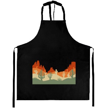 Discover Retro Western Cactus Desert Cowboy Aprons