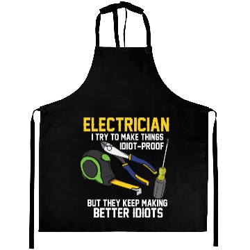 Discover Funny Electrician Engineer Electrical Technician Aprons