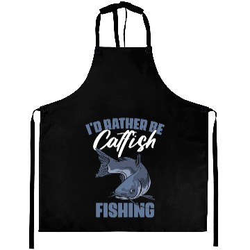 Discover I'd Rather Be Fishing Funny Catfish Humor For A Aprons