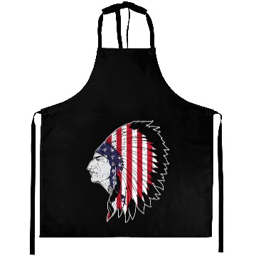 Discover US Flag Native American Chief Traditional Indian Aprons