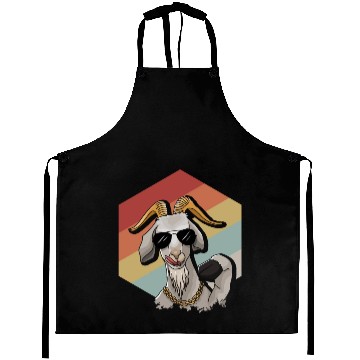 Discover Cool Retro Goat With Sunglasses Aprons