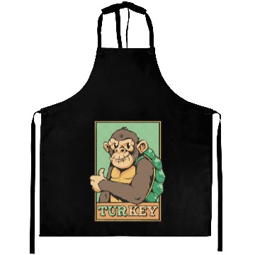 Discover TURKEY = TURTLE + MONKEY FUNNY ANIMALS Aprons