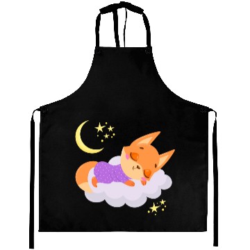 Discover cute fox sleeping on the cloud Aprons