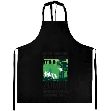 Discover Buck Deer Hunting Hunter Zombie Aprons