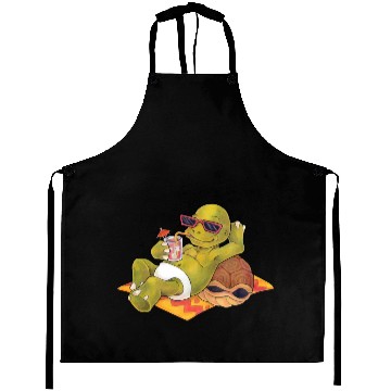 Discover Summer turtle naked on the beach with cocktail Aprons