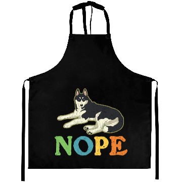 Discover Nope Lazy Siberian Husky Dog Lover Aprons