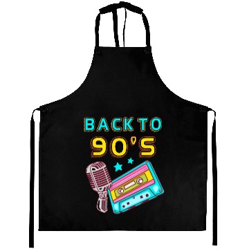 Discover Back To 90's Cassette Mixtape 90s Music Lover Aprons