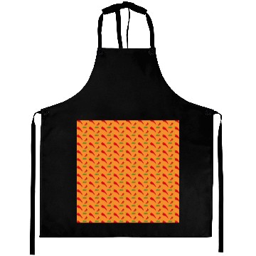 Discover Red Chilli Pepper Pattern on orang Aprons