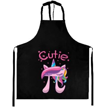Discover Cutie Pi Day Unicorn Girls Aprons