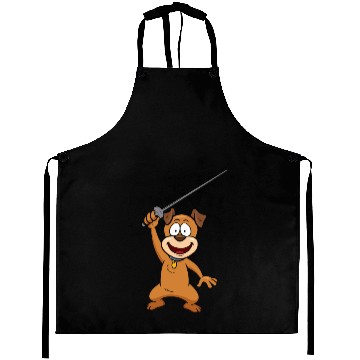 Discover Fencing Dog Funny Animal Fencing Humor For Dog Aprons