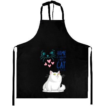 Discover Cat Home Smart Animal Funny Meme Love Family Pet Aprons