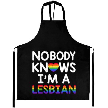 Discover Nobody Knows I'm A Lesbian LGBTQ Rainbow Pride Aprons