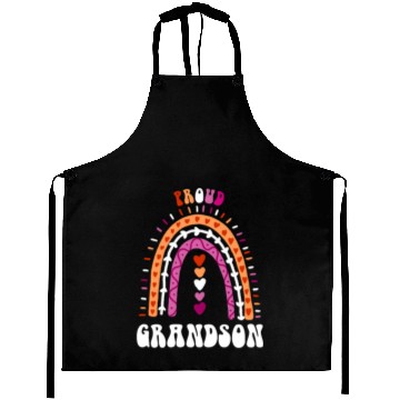 Discover Proud Grandson Lesbian Pride Boho Rainbow Aprons