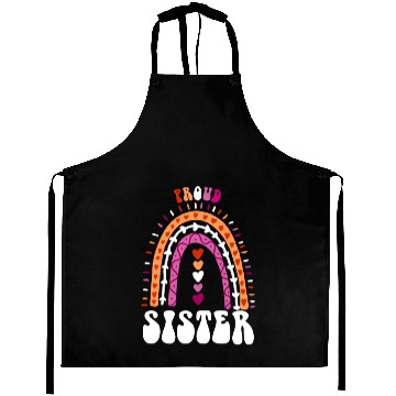 Discover Proud Sister Lesbian Pride Boho Rainbow Aprons